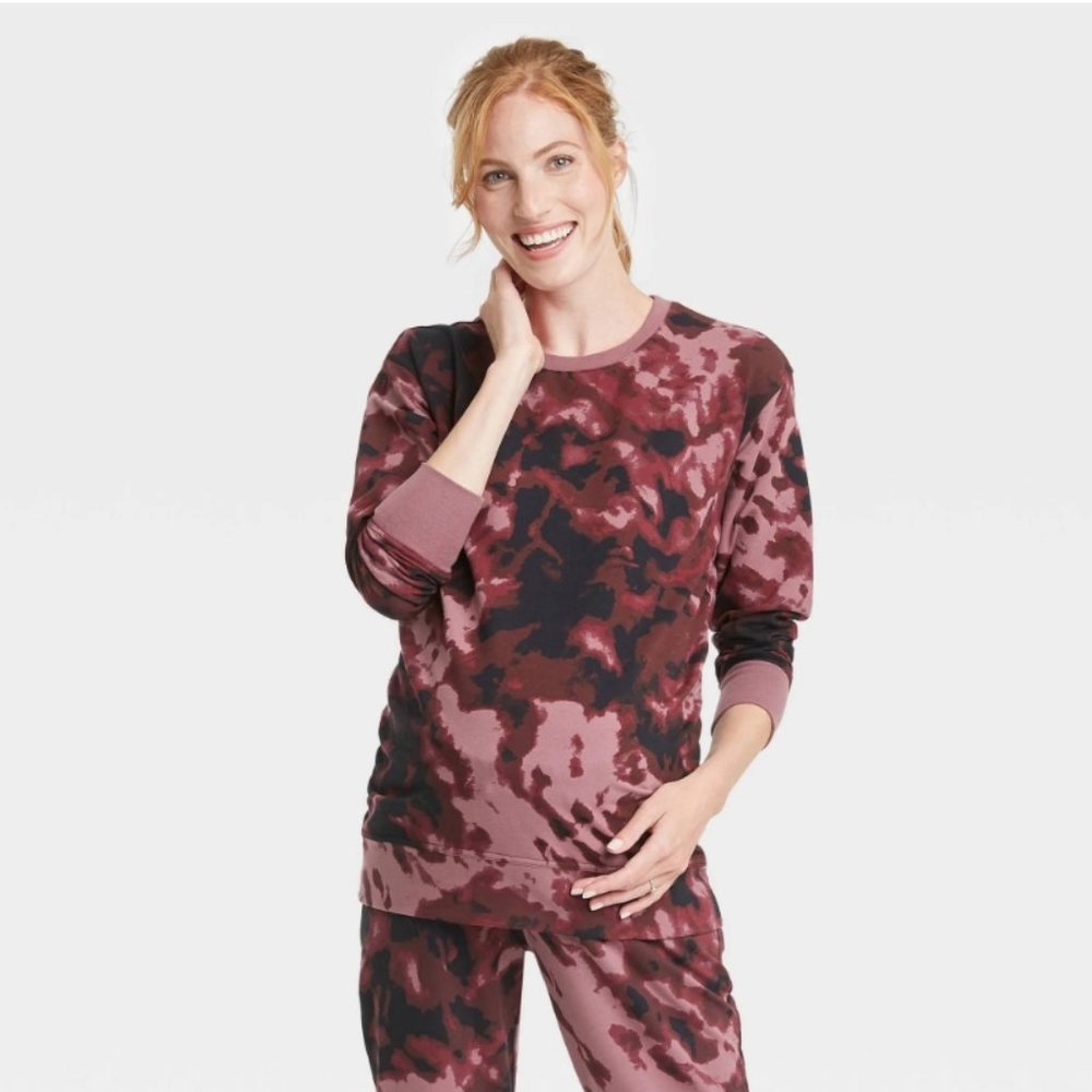 Match Back Maternity Sweatshirt - Isabel Maternity by Ingrid & Isabel Burgundy